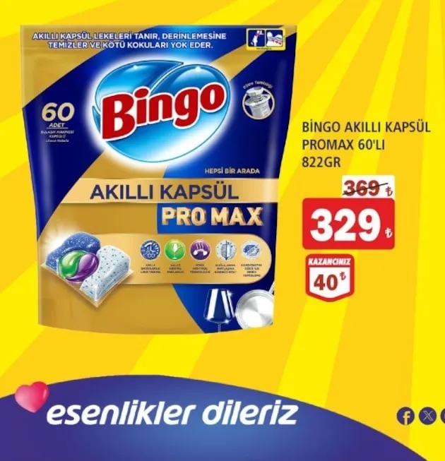 Bingo Akilli Kapsül Promax 60'Li 822Gr