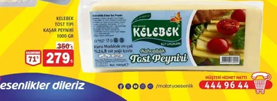 Kelebek Tost Tipi Kaşar Peyniri 1000 Gr