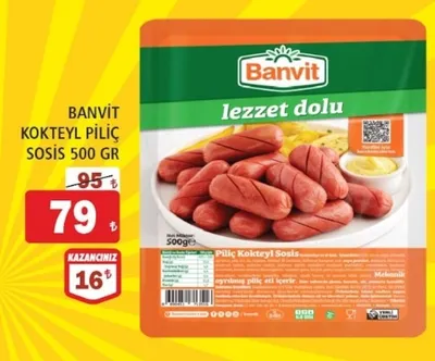 Banvit Kokteyl Piliç Sosis 500 Gr