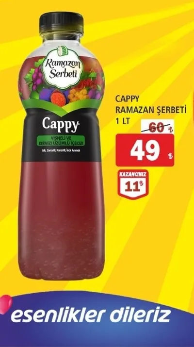 Cappy Ramazan Şerbeti 1 Lt