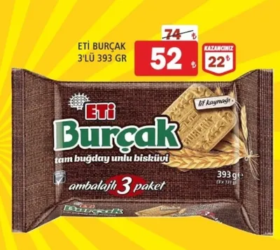 Eti Burçak 3'Lü 393 Gr