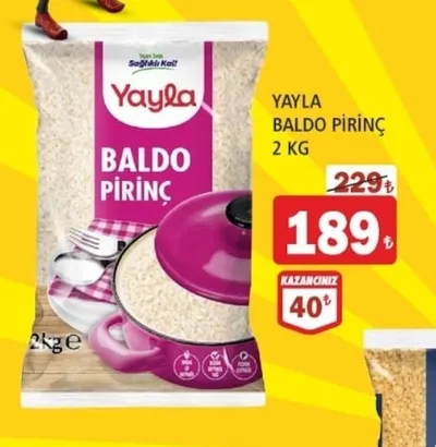 Yayla Baldo Pirinç 2 Kg