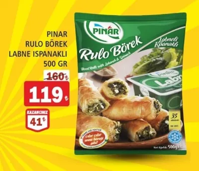 Pinar Rulo Börek Labne Ispanakli 500 Gr