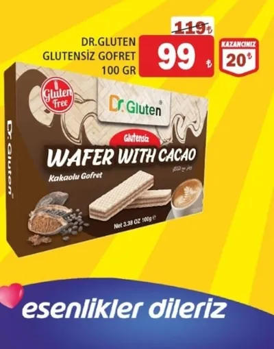 Dr.Gluten Glutensiz Gofret 100 Gr