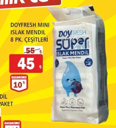 Doyfresh Mini Islak Mendil 8 Pk. Çeşitleri