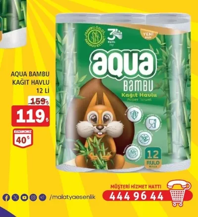 Aqua Bambu Kağıt Havlu 12 Li