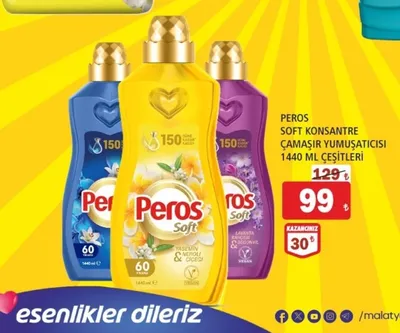 Peros Soft Konsantre Çamaşır Yumuşatıcı 1440 Ml Çeşitleri