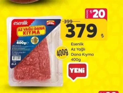Esenlik Az Yağlı Dana Kıyma 400G