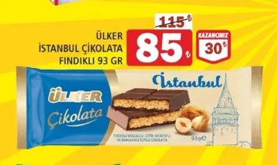 Ülker İstanbul Çikolata Fındıklı 93 Gr