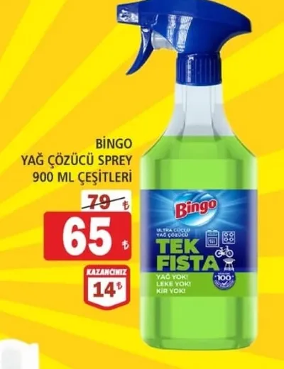 Bingo Yağ Çözücü Sprey 900 Ml Çeşitleri