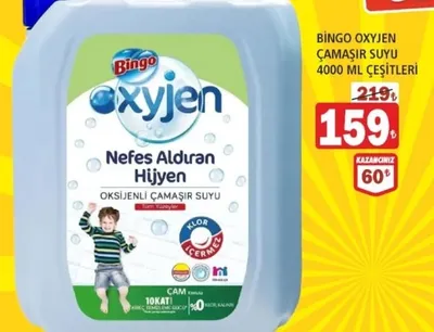 Bingo Oxyjen Çamaşır Suyu 4000 Ml Çeşitleri