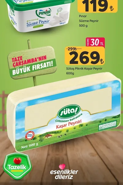 Sütaş Piknik Kaşar Peynir 600G