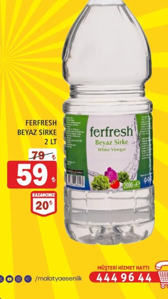 Ferfresh Beyaz Sirke 2 Lt