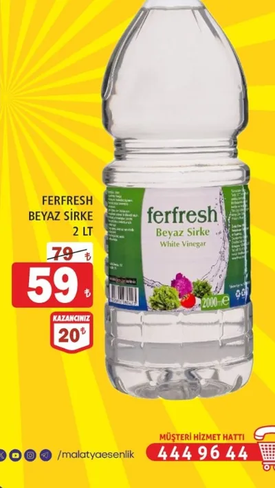 Ferfresh Beyaz Sirke 2 Lt