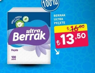 Berrak Ultra Peçete 100 Yaprak