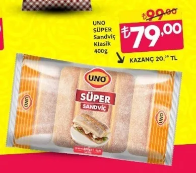 Uno Süper Sandviç Klasik 400G