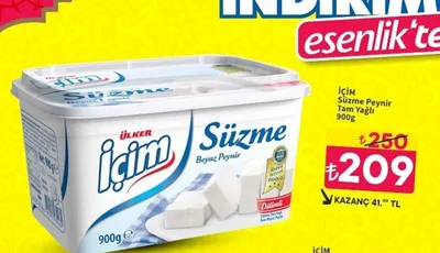 İÇi̇M Süzme Peynir Tam Yağlı 900G