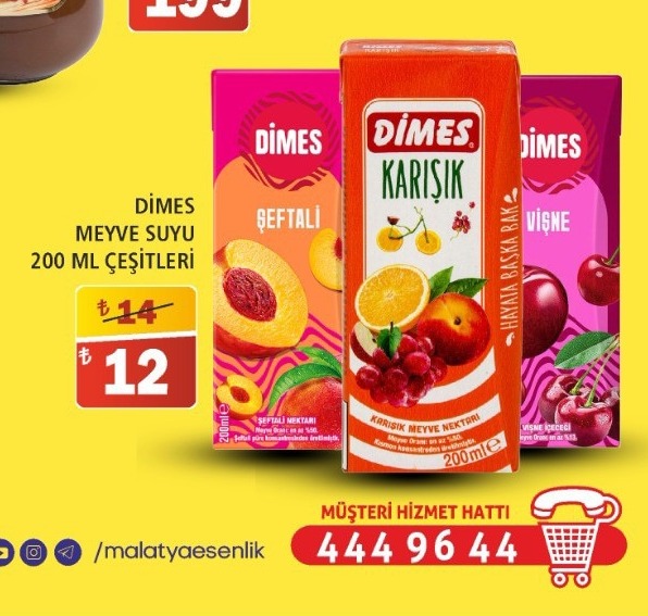 Dimes Meyve Suyu 200 Ml Çeşitleri