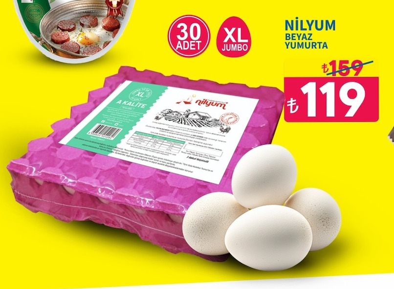 Nilyum Beyaz Yumurta 30 Adet