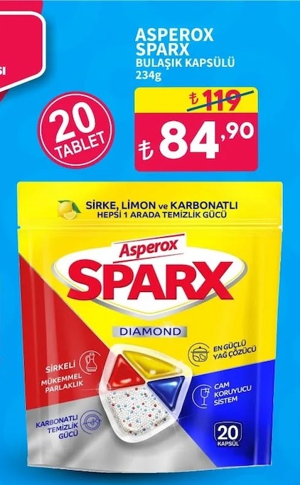 Asperox Sparx Bulaşik Kapsülü 234 G
