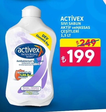 Activex Sıvı Sabun Aktif Ve Hassas Çeşitleri 1,5 Lt