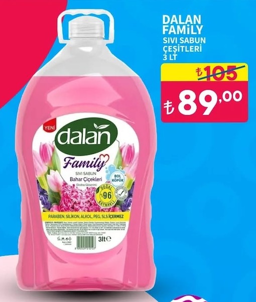 Dalan Family Sıvı Sabun Çeşitleri 3 Lt