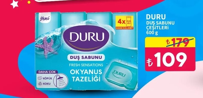 Duru Duş Sabunu Çeşitleri 600 G
