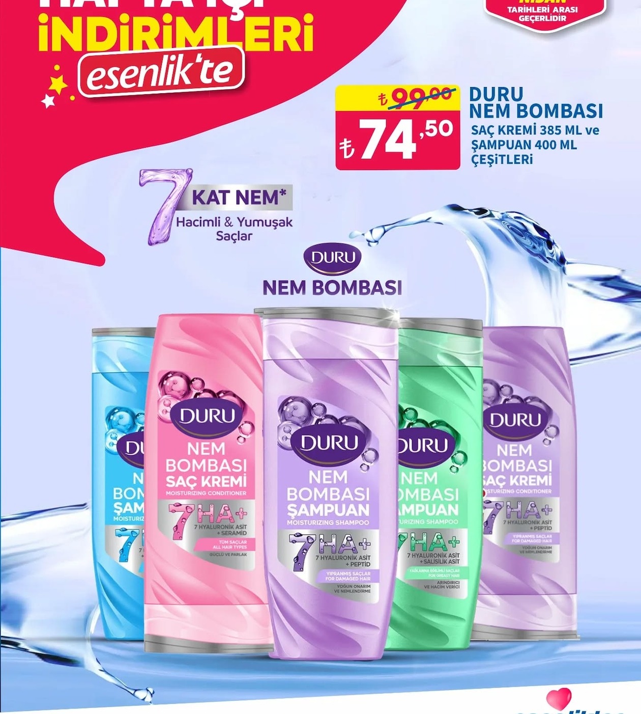 Duru Nem Bombasi Saç Kremi 385 Ml Ve Şampuan 400 Ml Çeşitleri