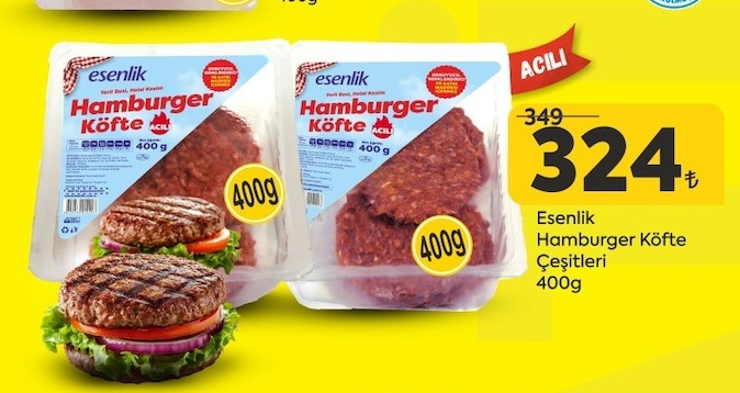 Esenlik Hamburger Köfte Çeşitleri 400G