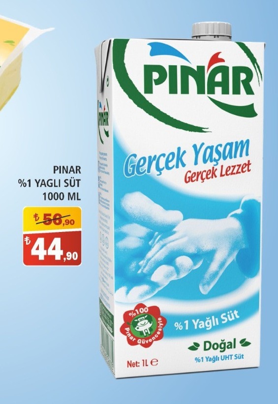 Pinar %1 Yagli Sut 1000 Ml