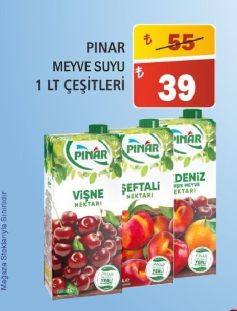 Pinar Meyve Suyu 1 Lt Çeşitleri