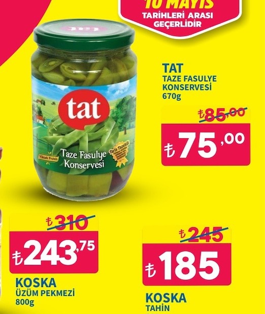 Tat Taze Fasulye Konservesi 670G