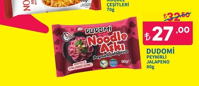 Dudomi Noodle Aşkı Peynirli Jalapeno 80G