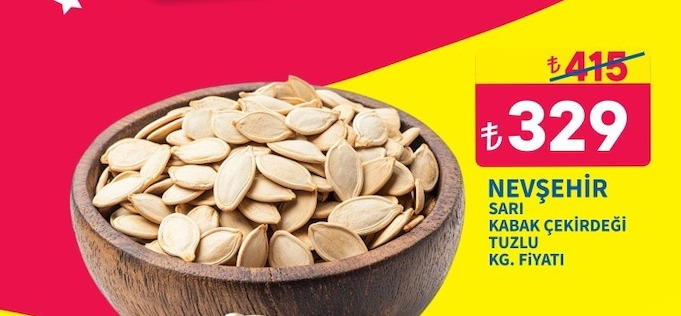 Nevşehir Sarı Kabak Çekirdeği Tuzlu Kg. Fiyatı
