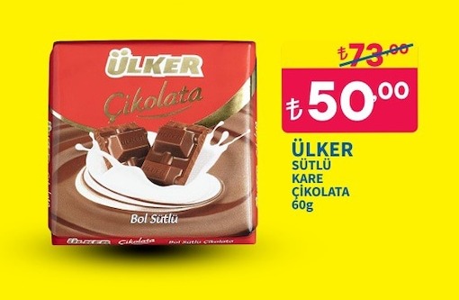 Ülker Sütlü Kare Çikolata 60G