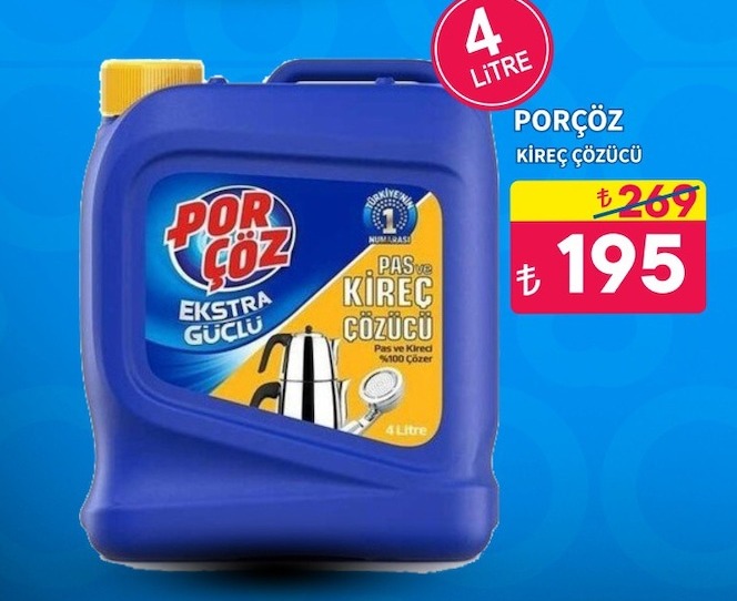 Porçöz Kireç Çözücü 4 Litre