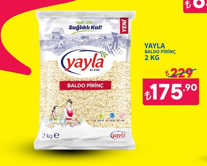 Yayla Baldo Pirinç 2 Kg