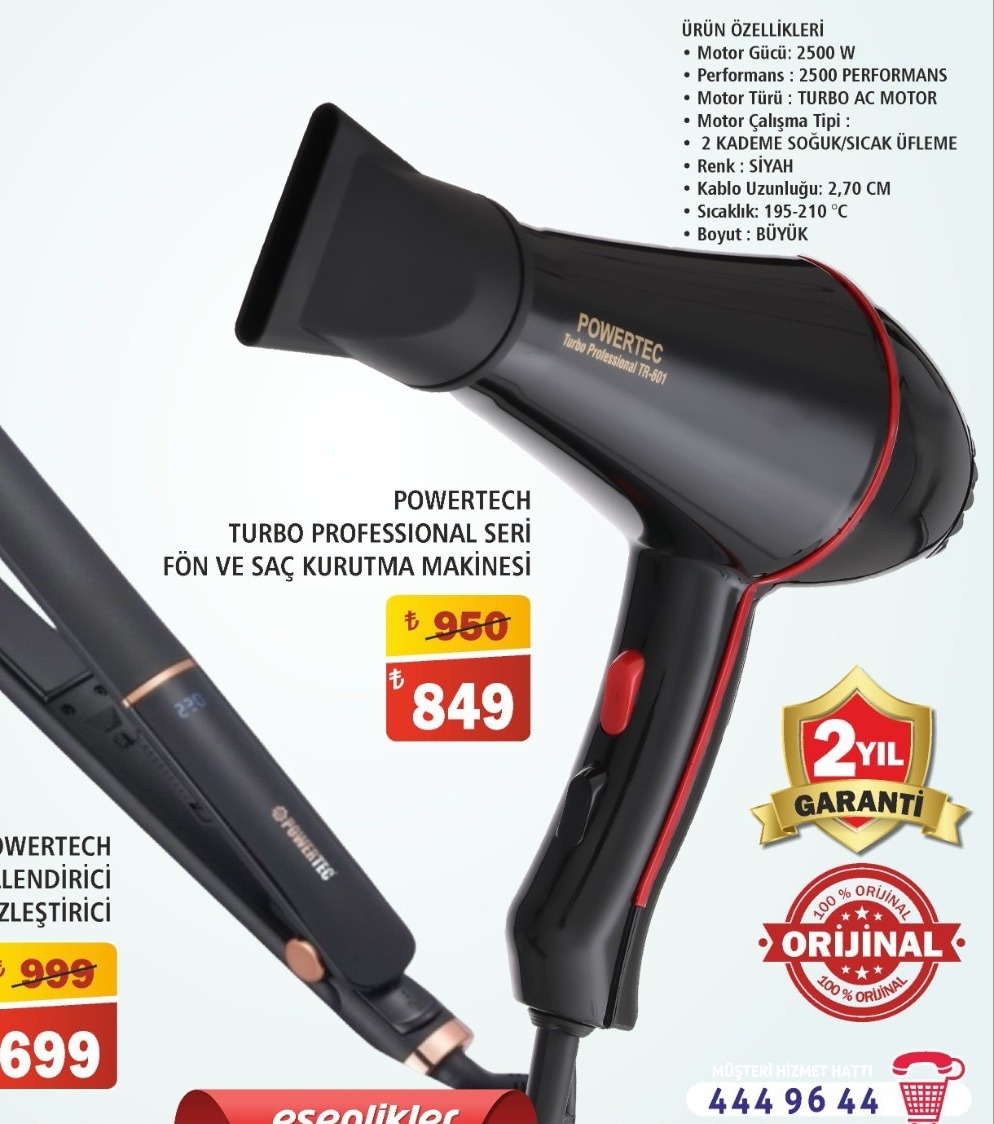 Powertech Turbo Professional Seri Fön Ve Saç Kurutma Makinesi