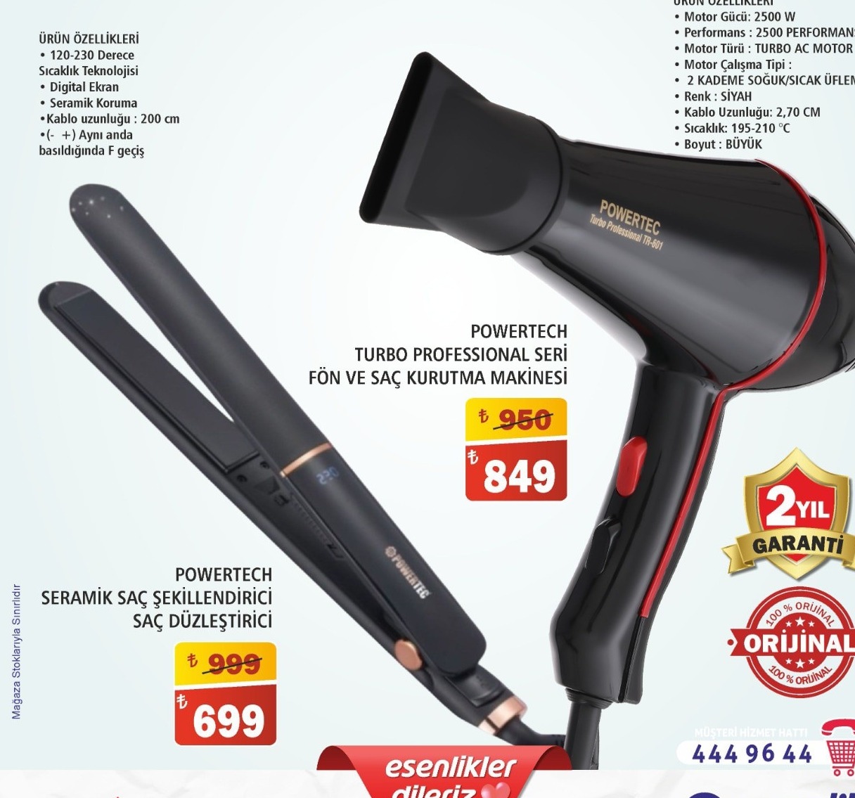 Powertech Seramik Saç Şekillendirici Düzleştirici