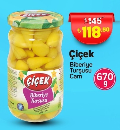 Çiçek Biberye Turşusu Cam 670G