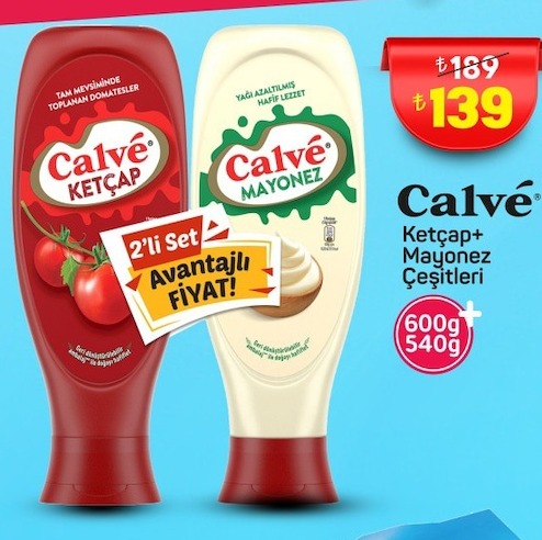 Calvé Ketçap+Mayonez Çeşitleri 600G+540G