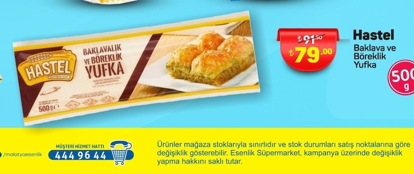 Hestel Baklavalık Ve Böreklik Yufka 500G