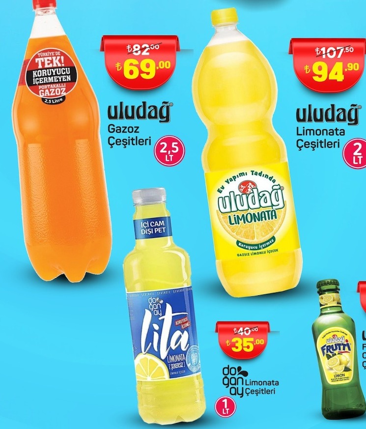 Uludag Gazoz Cesitleri 2.5 Lt