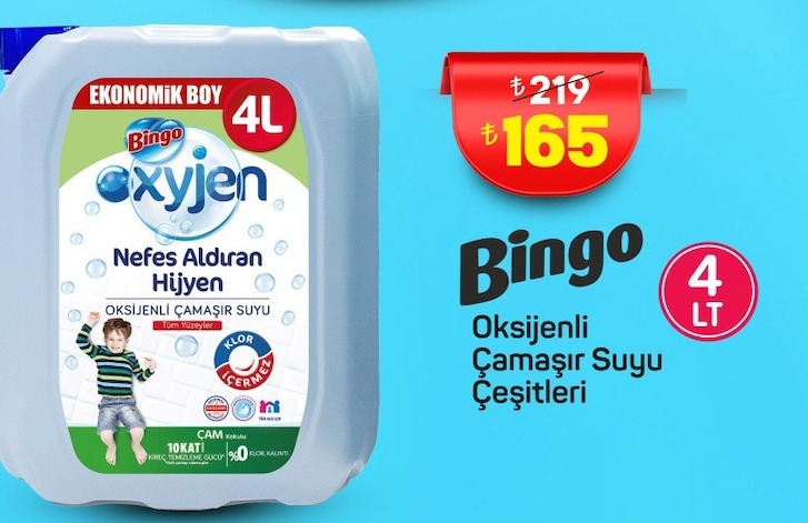 Bingo Oksijenli Camasir Suyu Cesitleri 4 Lt