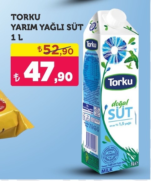 Torku Yarim Yağli Süt 1 L