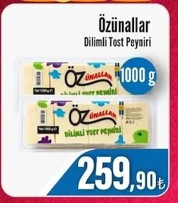 Özünalar Dilimli Tost Peyniri 1000 G