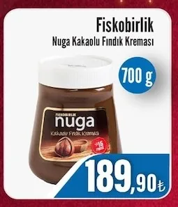 Fiskobirlik Nuga Kakaolu Fındık Kreması 700 G