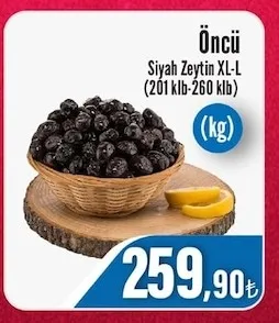 Öncü Siyah Zeytin Xl-L (201 Klb-260 Klb) (Kg)