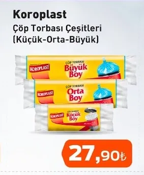 Koroplast Çöp Torbası Çeşitleri (Küçük-Orta-Büyük)