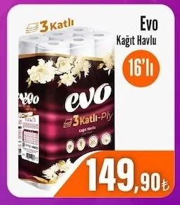 Evo Kağıt Havlu 3 Katlı 16'Lı
